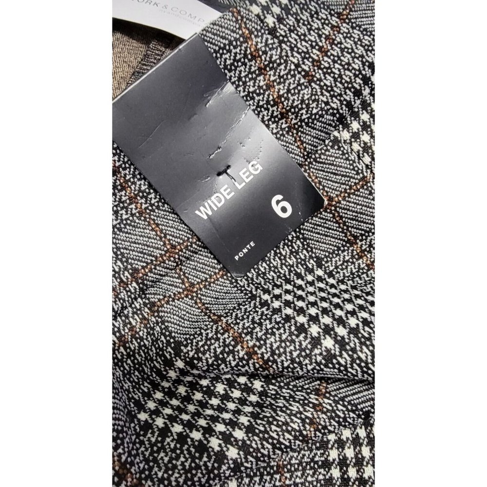 7th Avenue Design Studio NY Co Womens Gray Plaid Ponte Pants Wide Leg Size 6 NWT - Picture 7 of 15